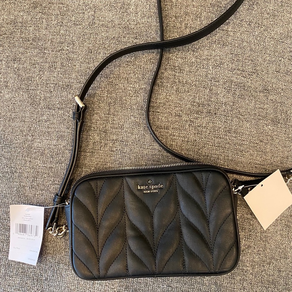 Kate Spade black quilted crossbody, NEW with tags!